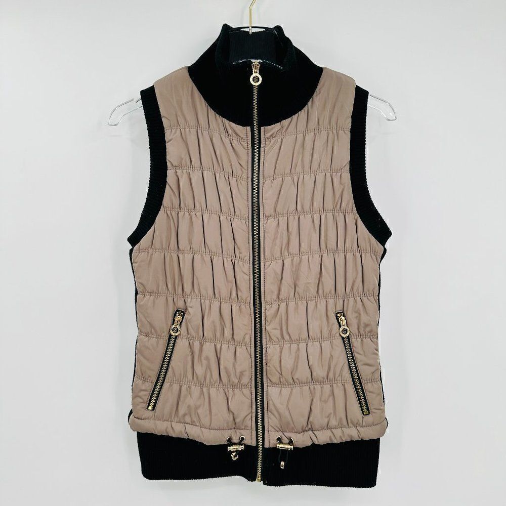 Calvin Klein Performance Size Small Cream & Black Zip Up Puffer Vest